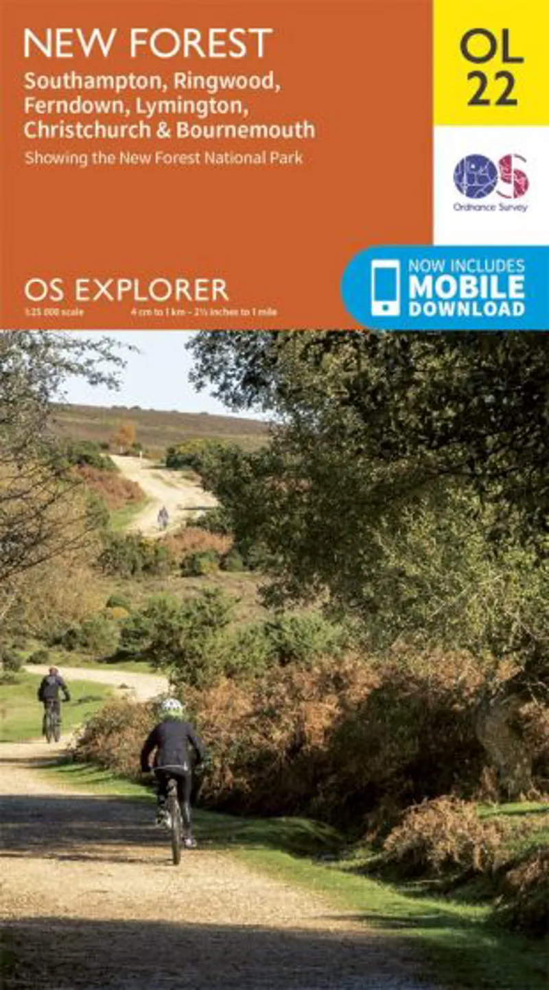 OS Explorer Map 22 - New Forest Southampton Ringwood and Bournemouth